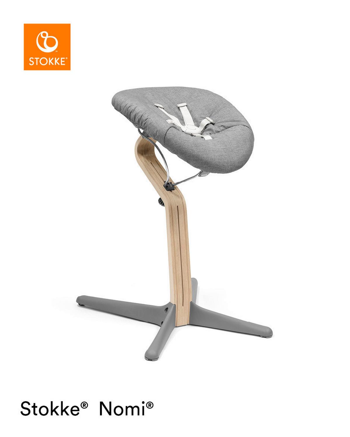 WYSOKIE KRZESŁO 626503 NOMI - kolor naturalny/szary, Basics, drewno (52/83,50/59cm) - Stokke
