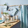 Topflappen und Handschuh Agnes Blau - Blau, MODERN, Textil (18/32cm) - Mömax modern living