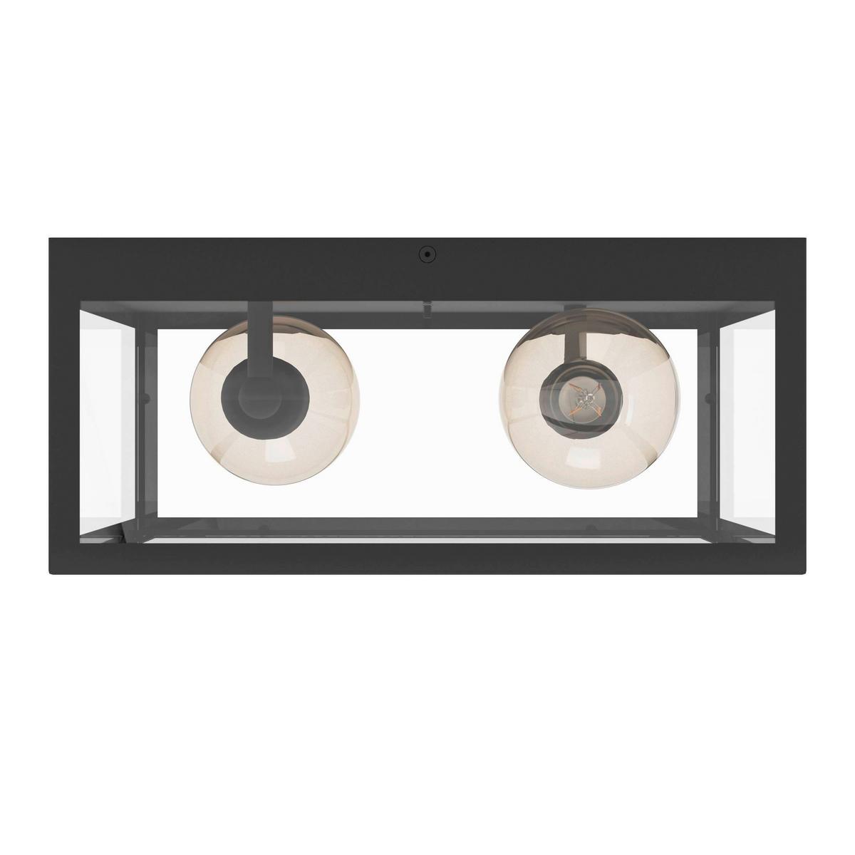 Deckenleuchte 49392 Charterhouse - Klar/Schwarz, Design, Glas/Metall (36/36/16cm) - Eglo