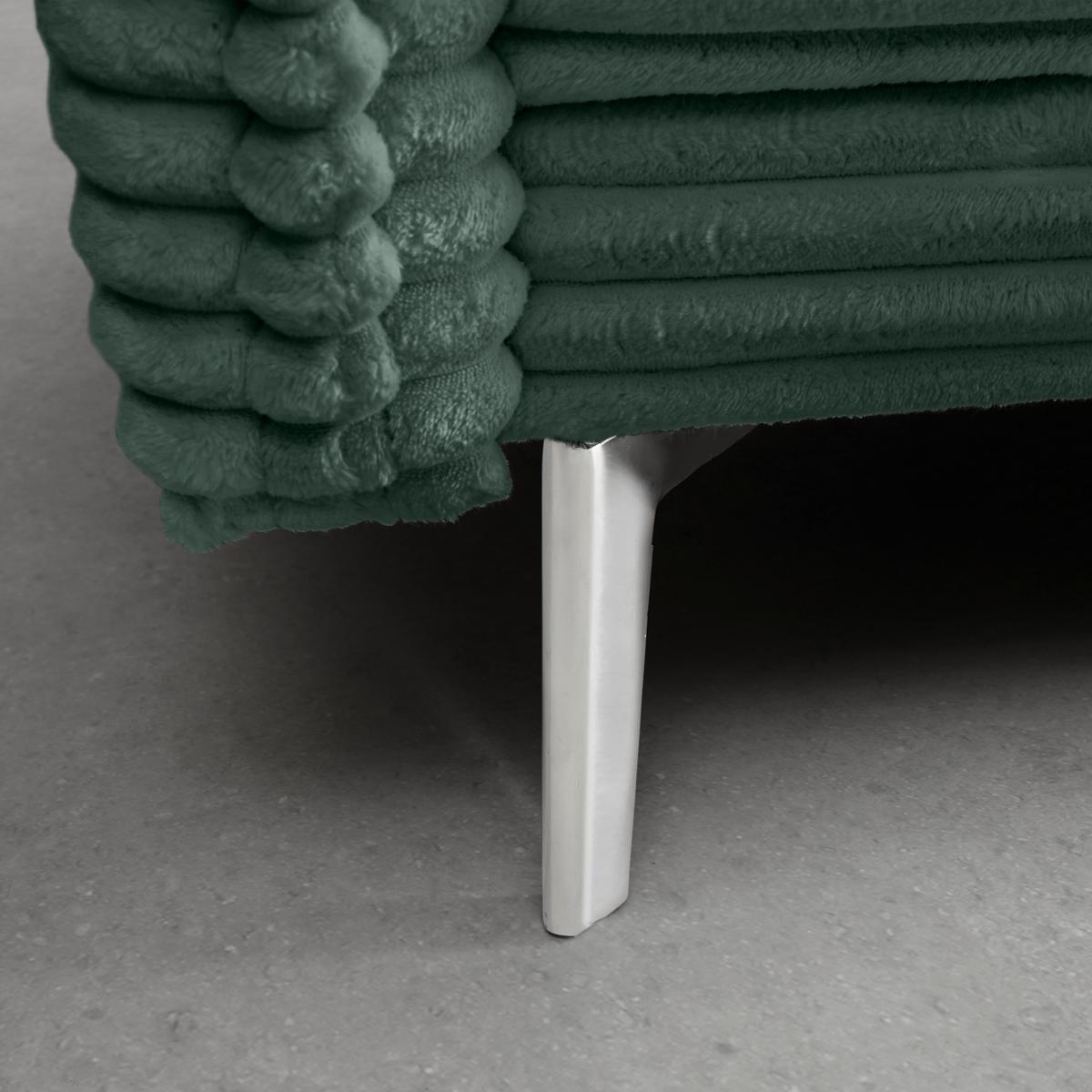 Mega Sofa Kiss - tamno zelena/boje kroma, Moderno, metal (241/90/117cm) - Mömax