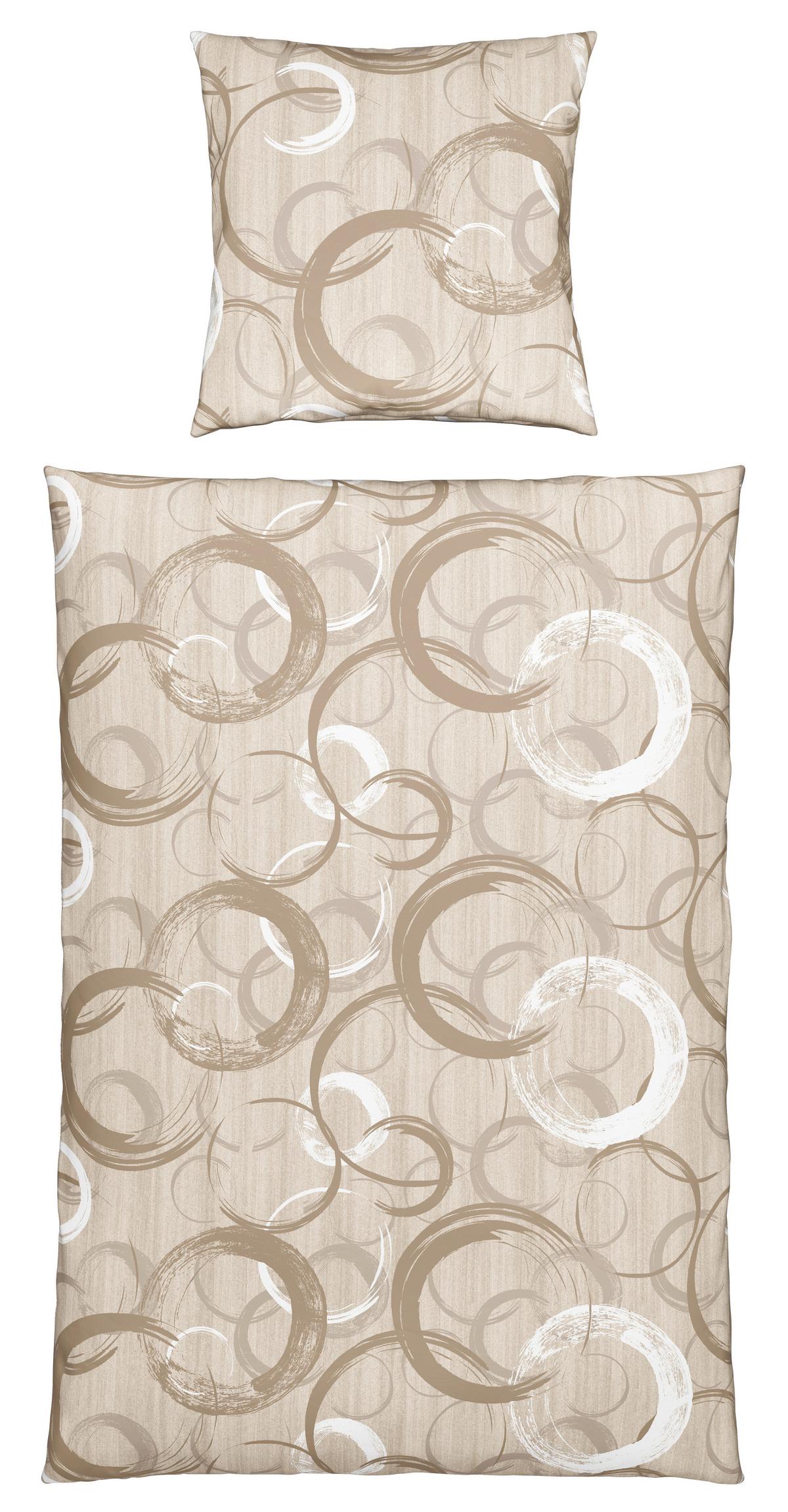 Bettwäsche New Circles Beige ca. 135x200cm - Beige, Textil (135/200cm) - Modern Living