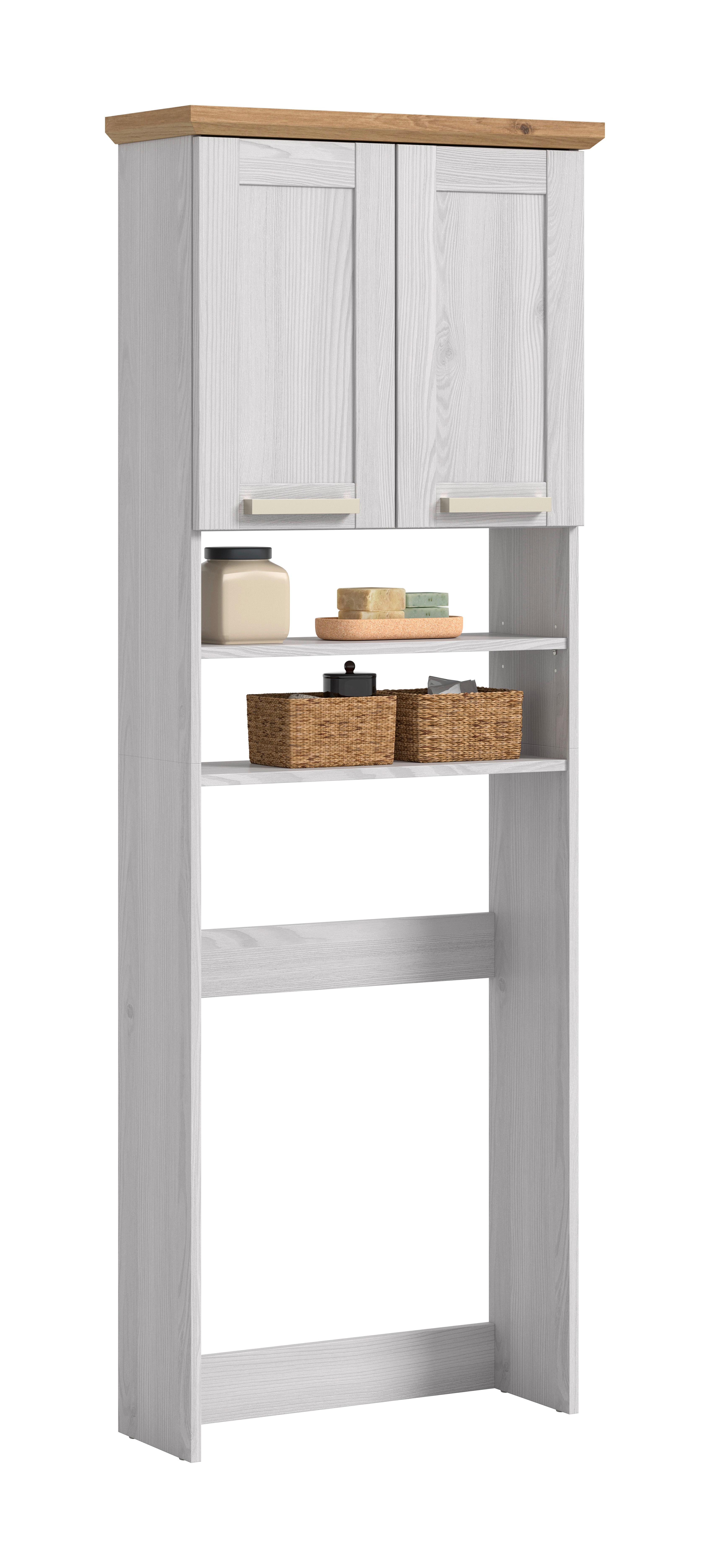 Waschmaschinenschrank Verona Lärchenfarben/Eiche Artisan - Silberfarben/Lärchefarben, Trend, Holzwerkstoff/Kunststoff (68/187/26cm) - MID.YOU