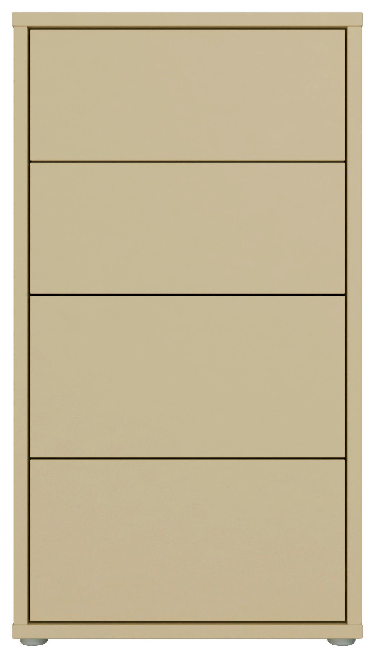 Komoda Alice, Svetlo Rumena - srebrne barve/svetlo rumena, Trend, umetna masa/leseni material (55/99/35cm) - Carryhome