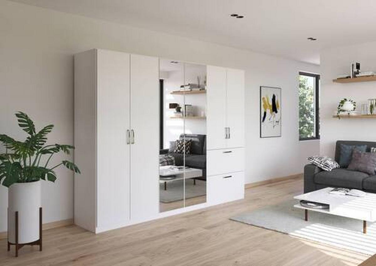 DULAP USI ROTATIVE PADUA - alb, Modern, material pe bază de lemn (271/210/54cm) - Modern Living