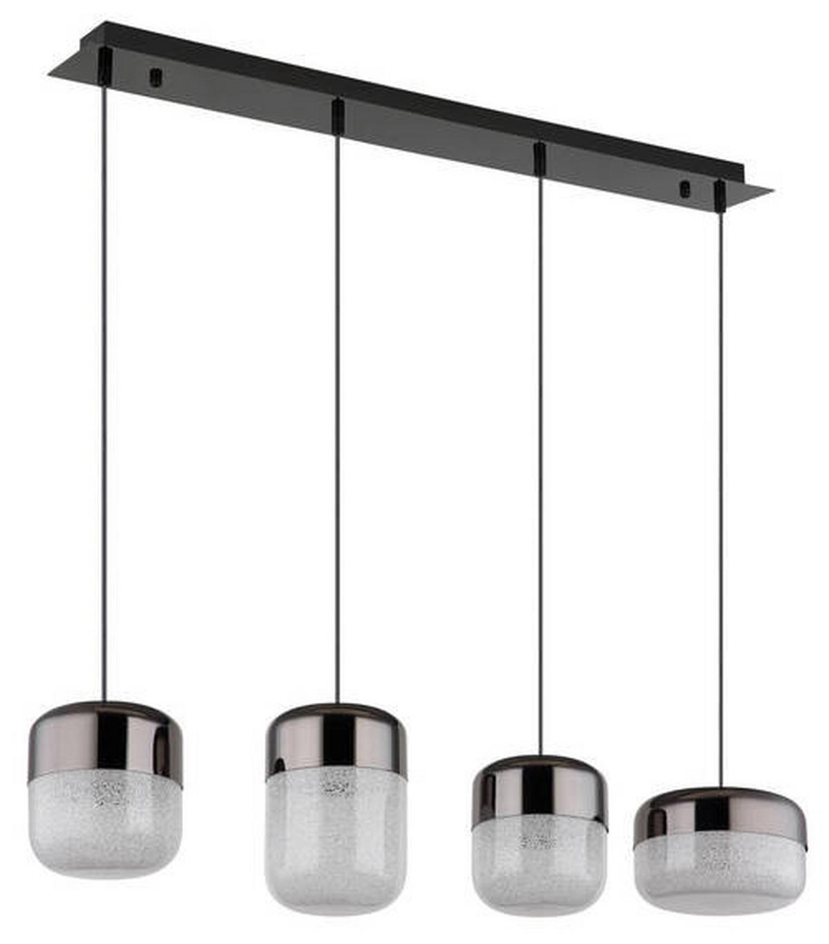 LED-Hängeleuchte Cristallica Graphitfarben max. 40 Watt - Klar/Graphitfarben, Design, Glas/Metall (99/20cm) - Globo