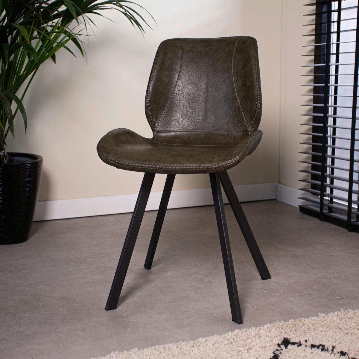 STUHL-SET BARONA - Dunkelgrün/Anthrazit, Design, Textil/Metall (44/80/55cm) - MID.YOU