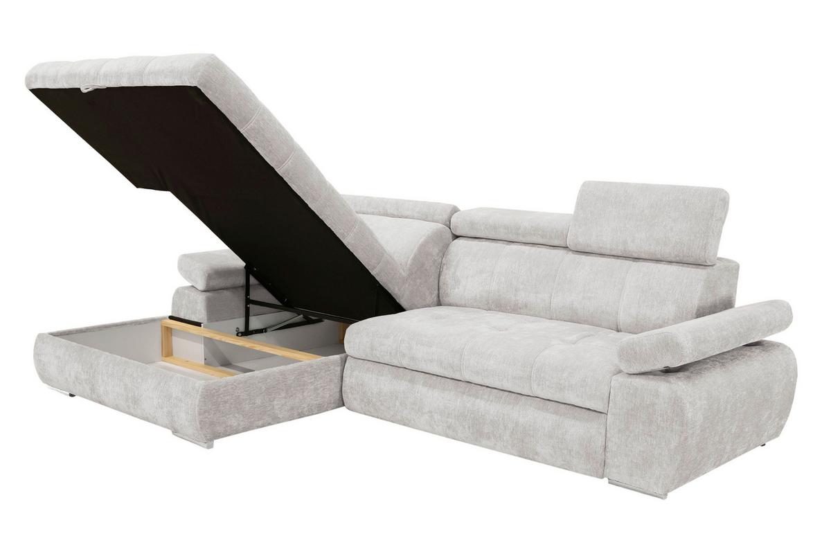 Kutna Garnitura Vegas - srebrne boje/svijetlo siva, Design, drvo/tekstil (173/294cm) - Modern Living