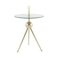 BEISTELLTISCH LCUHL-GLD - Goldfarben, Modern, Glas/Metall (46/46/52cm) - Kayoom