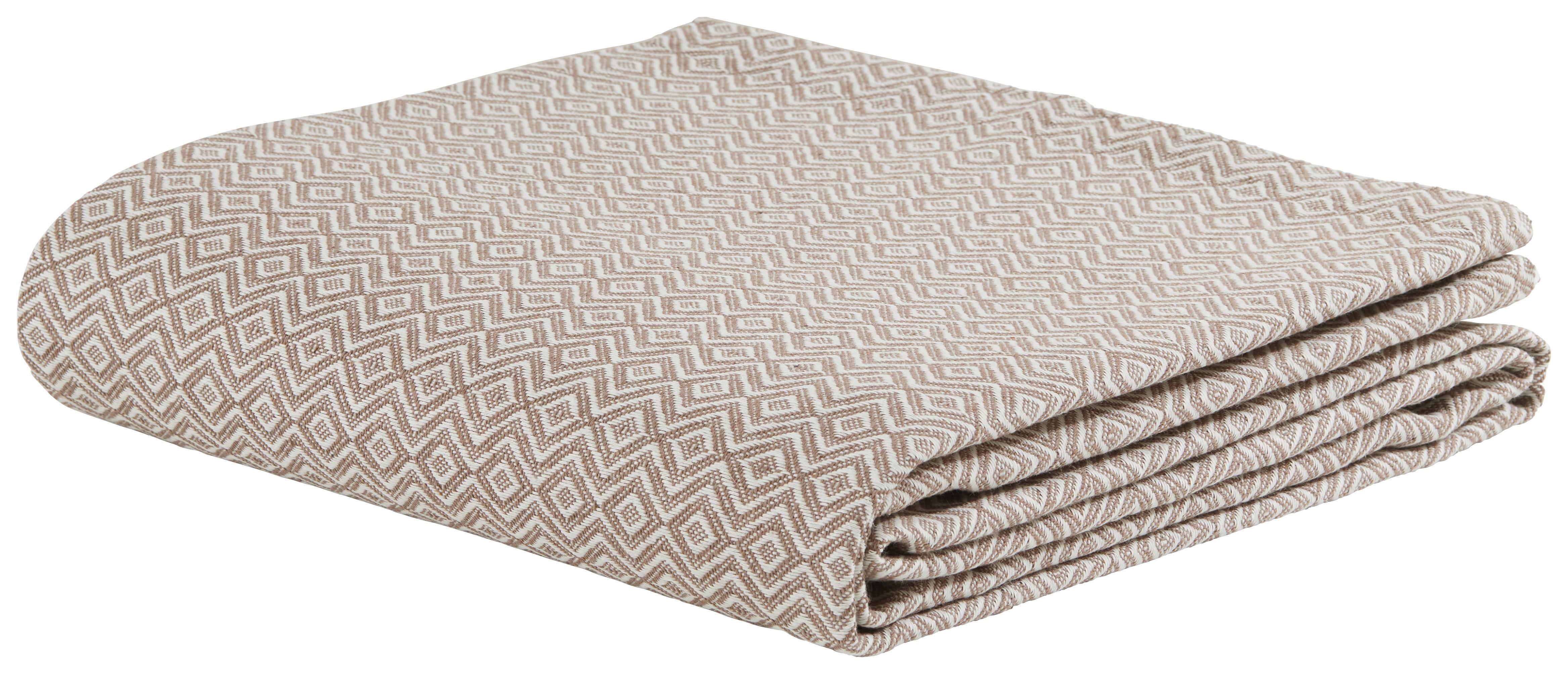 Ágytakaró Dobby Raute - iszap/fehér, Natur, textil (140/210cm) - Premium Living