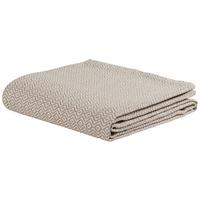 Überwurf Dobby Raute in Weiß/Schlamm ca. 140x210cm - Schlammfarben/Weiß, Natur, Textil (140/210cm) - Premium Living