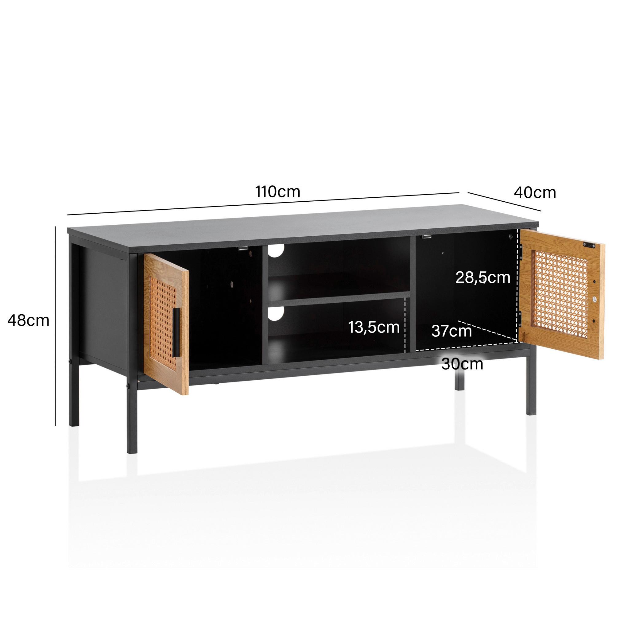 Nizka Omarica Wl6.831 - črna/rjava, Konvencionalno, kovina/leseni material (110/48/40cm) - Livetastic