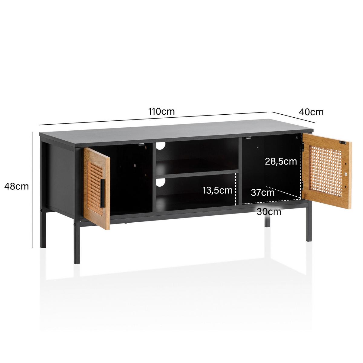 Nizka Omarica Wl6.831 - črna/rjava, Konvencionalno, kovina/leseni material (110/48/40cm) - Livetastic