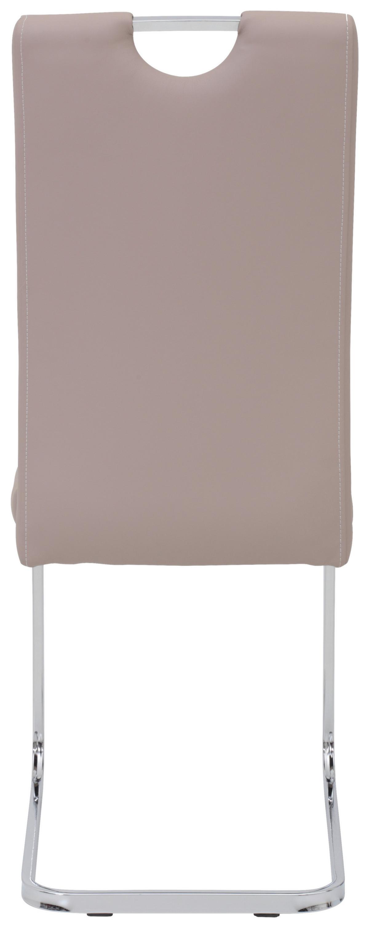 Schwingstuhl 2er-Set Ruby S Cappuccino gepolstert - Chromfarben/Weiß, MODERN, Textil/Metall (44/104/57,5cm) - MID.YOU