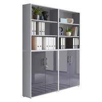 Aktenschrank Office Edition Sw Set 11 Grau - Anthrazit Hochglanz/Grau, MODERN, Holzwerkstoff (168,8/227,2/33cm) - MID.YOU