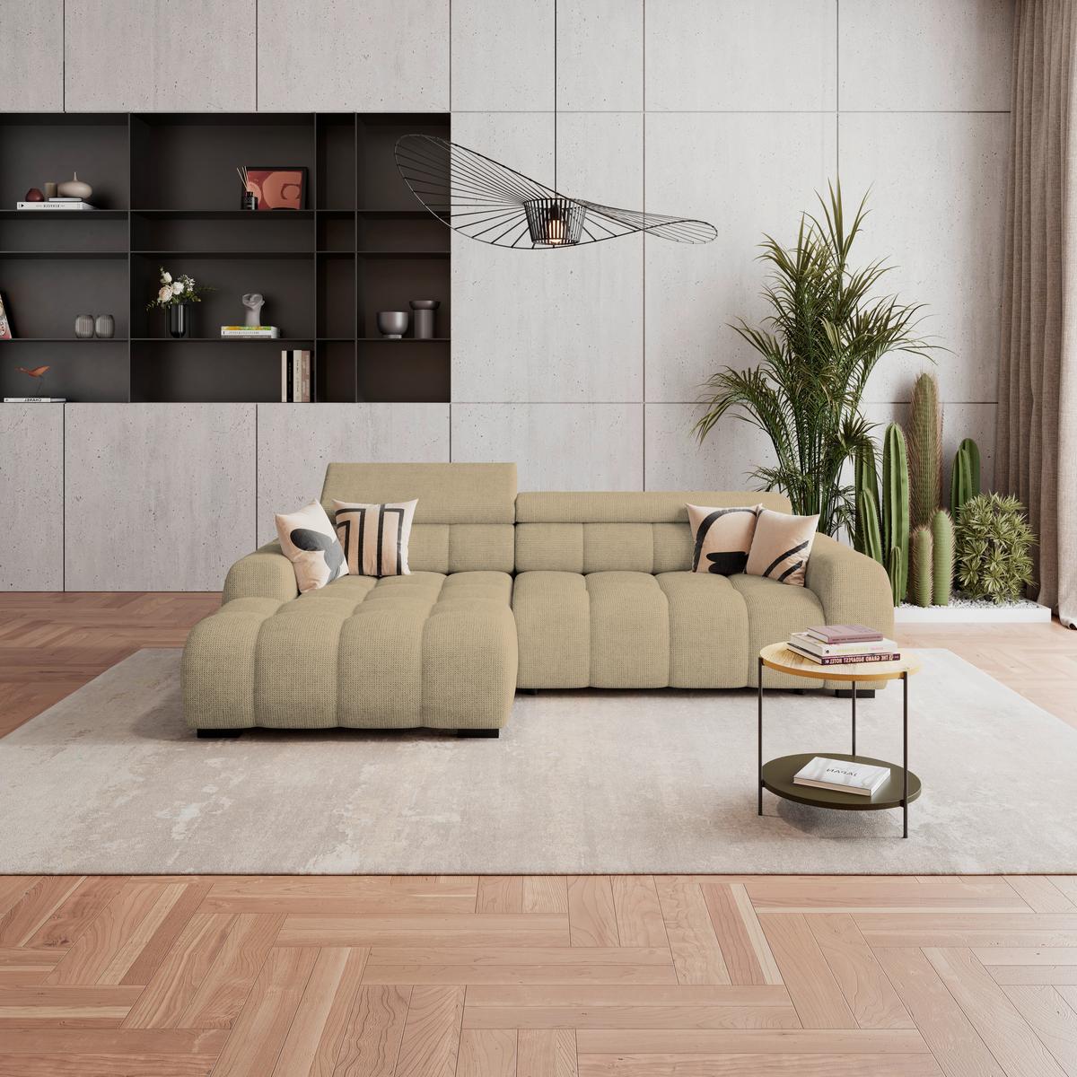 Kutna Garnitura Fargo S - crna/taupe, Trend, tekstil/plastika (168/285cm)