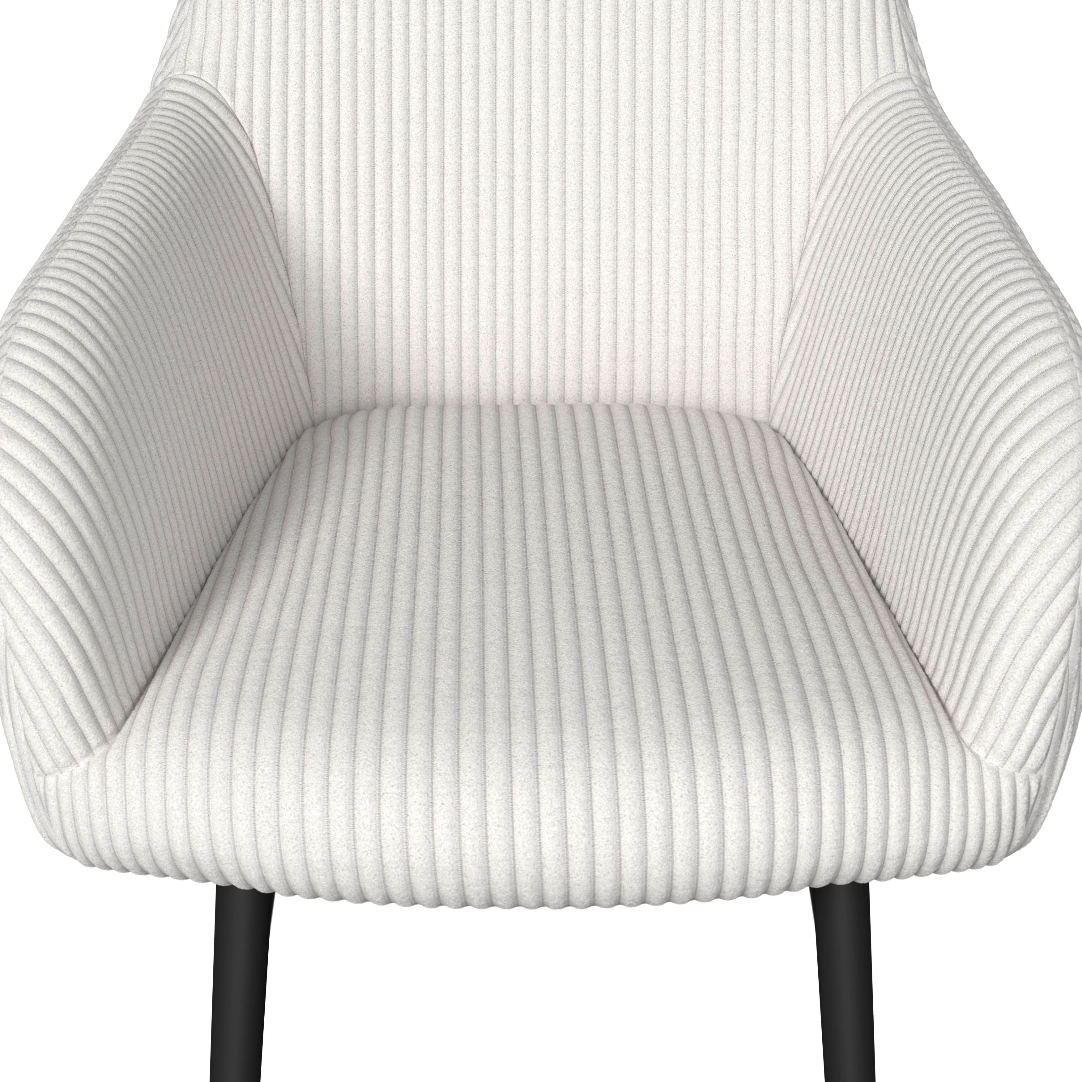 STOL MED ARMSTÖD ALANI - svart/cremefärgad, Modern, metall/textil (60/82,5/58cm) - Bessagi Home