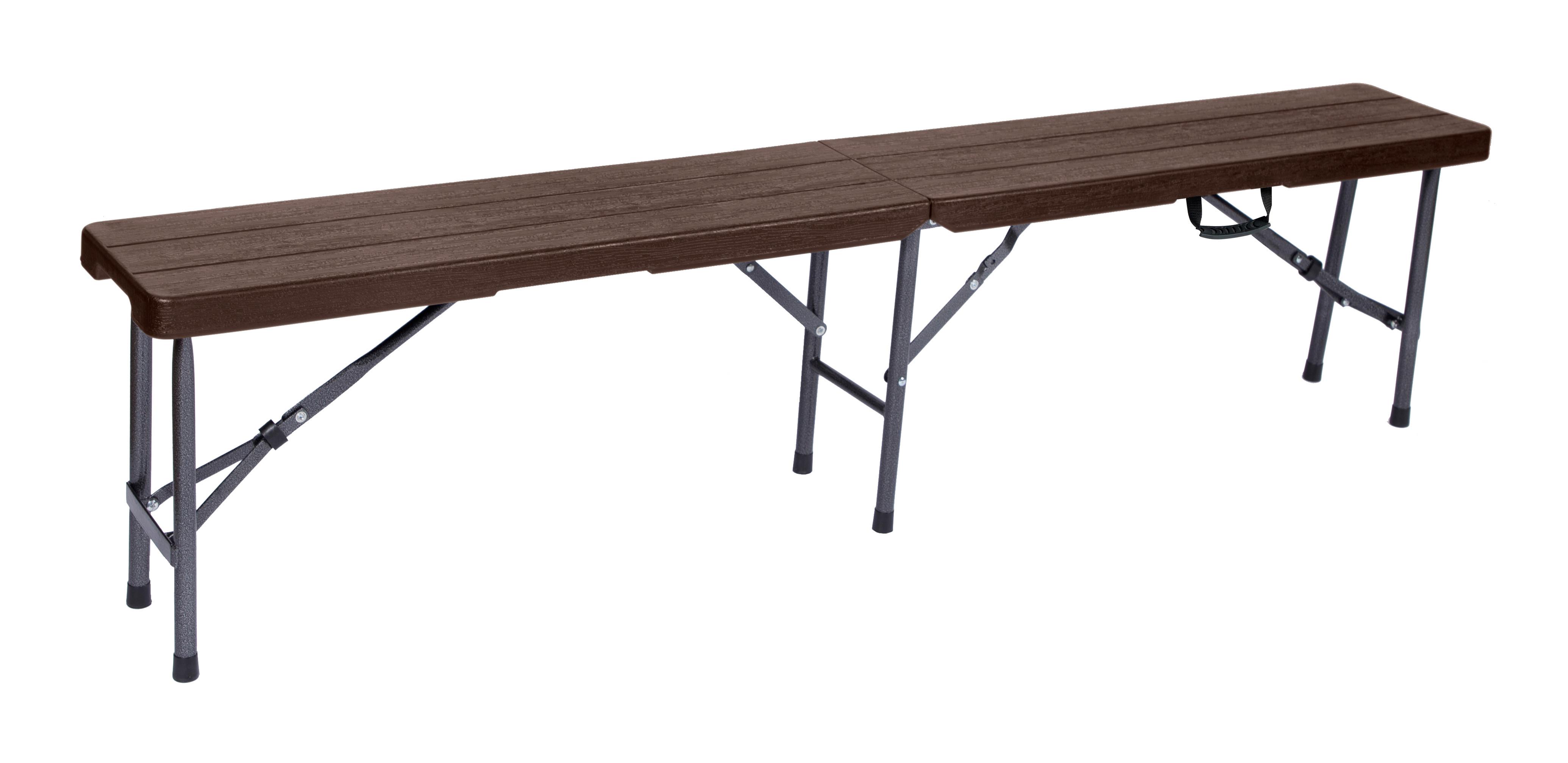 Gartenbank Tabora ca. 180x43x25 cm Braun - Anthrazit/Braun, Basics, Kunststoff/Metall (180/43/25cm) - Gardenson