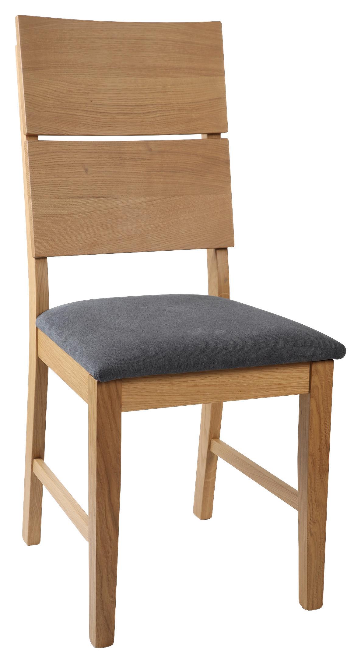 KRZESŁO PETER DĄB - kolor dębowy/szary, Modern, tkanina/drewno (43/94,5/61cm) - Livetastic