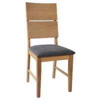 KRZESŁO PETER DĄB - kolor dębowy/szary, Modern, tkanina/drewno (43/94,5/61cm) - Livetastic