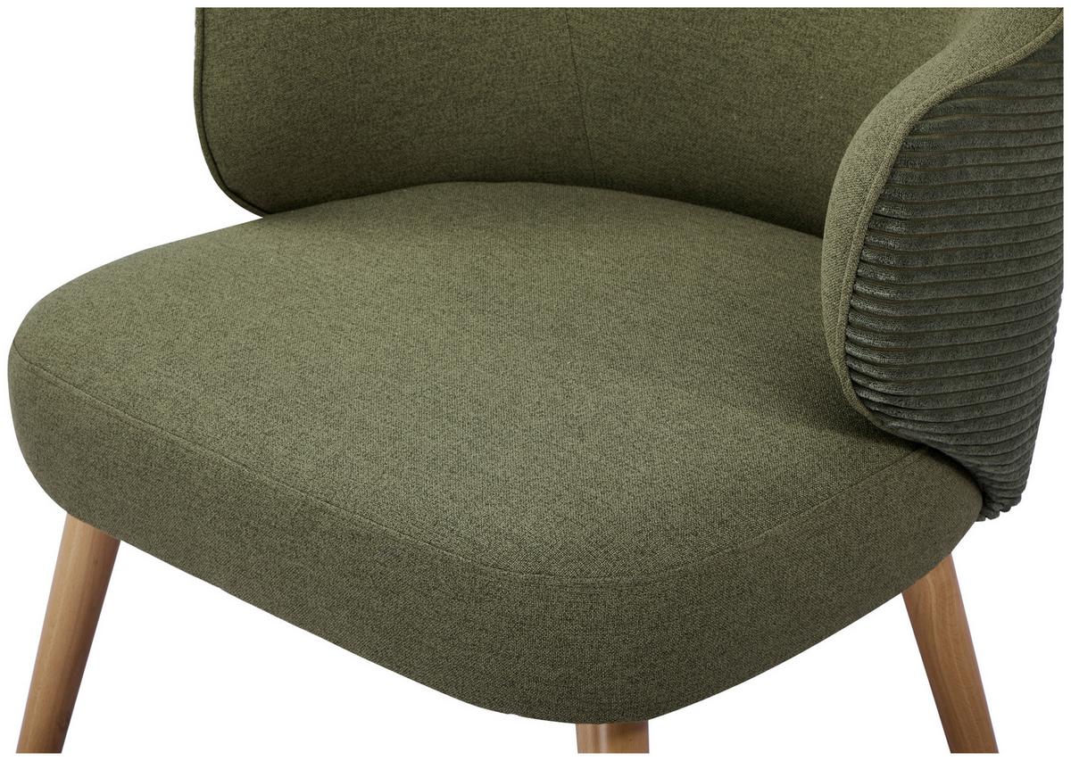 Fotelja Como - zelena/prirodne boje, Moderno, drvo/tekstil (70/81/69cm) - Mömax