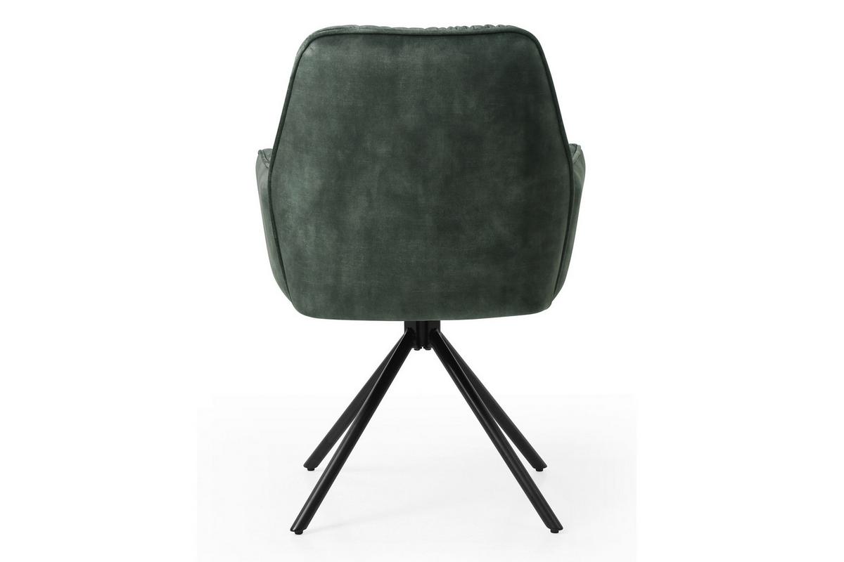 Naslanjač Vintage, Temno Zelena, Vrtljiv - črna/temno zelena, Moderno, kovina/tekstil (61/90/59cm) - Livetastic