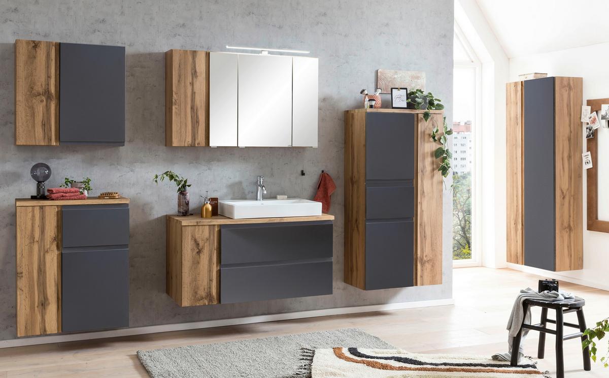 Hängeschrank Varese ca. 65x64 cm Grau/Eiche - Eiche Wotan/Grau, MODERN, Holzwerkstoff (65/64/20cm) - Held