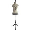Dekobüste Mannequin in Grau/Weiß - Weiß/Grau, ROMANTIK / LANDHAUS, Holzwerkstoff/Textil (35/170/21cm) - MÖMAX modern living