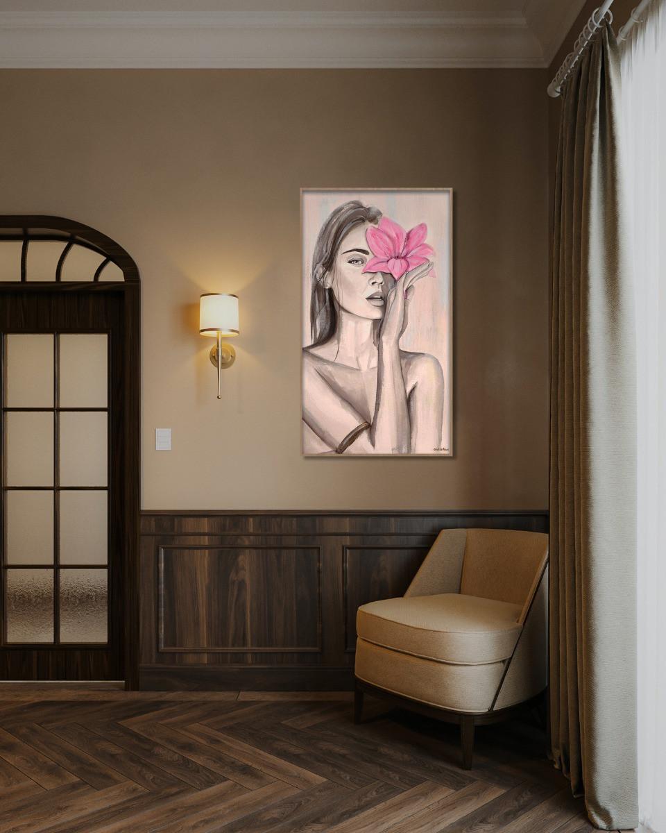 BILD STL-DE-ROUW-004-98X148-FRX-FRB - Hellbraun/Rosa, Basics, Holz/Kunststoff (98/148cm)