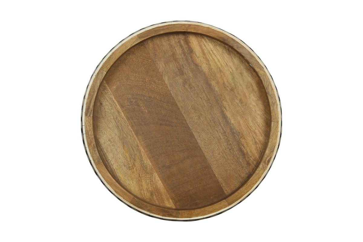 Beistelltisch Jana ca.35x42x35cm Mangoholz massiv - Schwarz/Naturfarben, MODERN, Holz/Metall (35/42/35cm) - MID.YOU