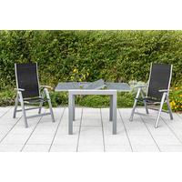 Raztegljiva Vrtna Miza Ambia, Steklo, Aluminij, 80-120x70 - srebrne barve, Konvencionalno, kovina/steklo (80-120/70/75,5cm) - Gardenson