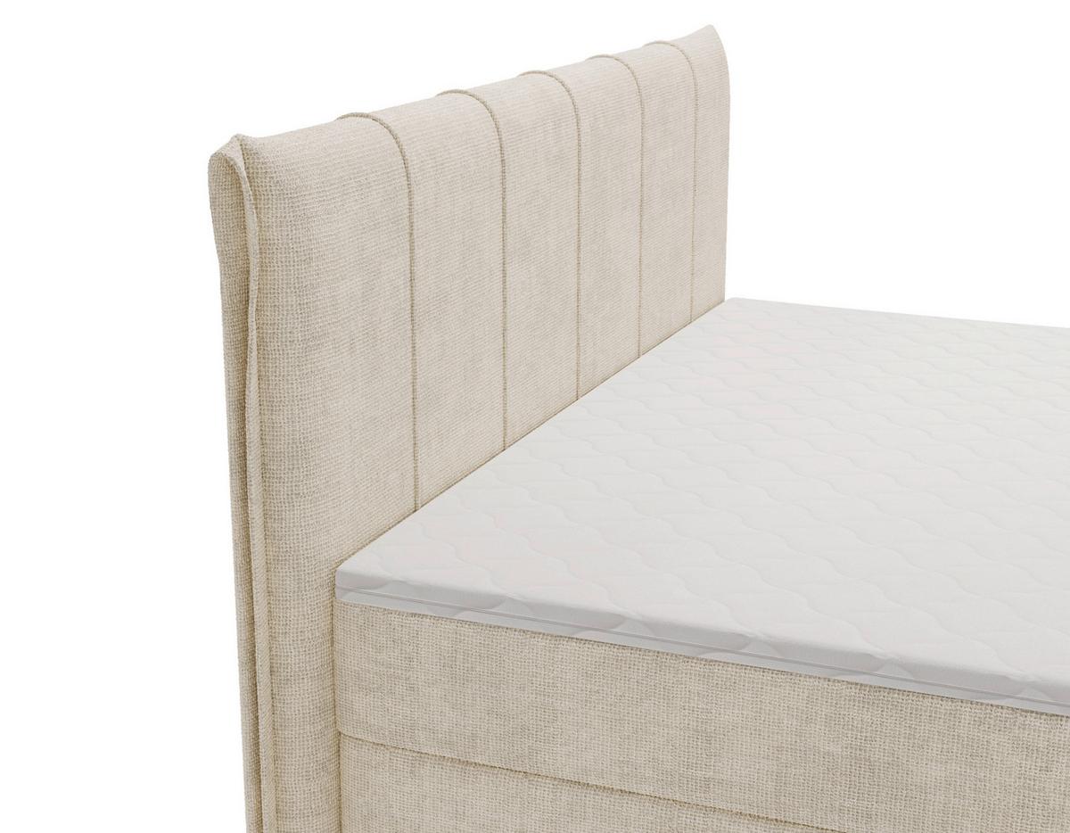 Boxbett Veloria Beige ca. 160x200cm - Beige/Schwarz, KONVENTIONELL, Textil/Metall (160/200cm) - Based