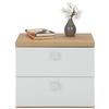 SÄNGBORD LAGO - vit/ekfärgad, Modern, trämaterial/plast (49/44/40cm) - Mömax