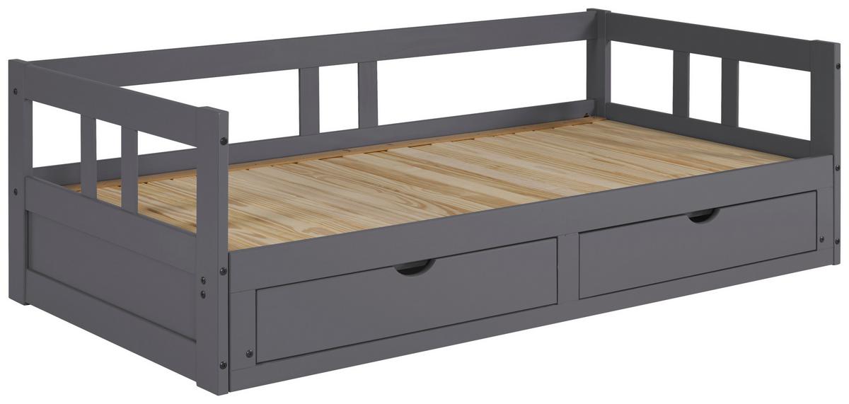 Raztegljiva Postelja Livio, Antracit, 90-180x200cm - naravne barve/antracit, Romantika, kovina/umetna masa (90-180/200cm) - MID.YOU