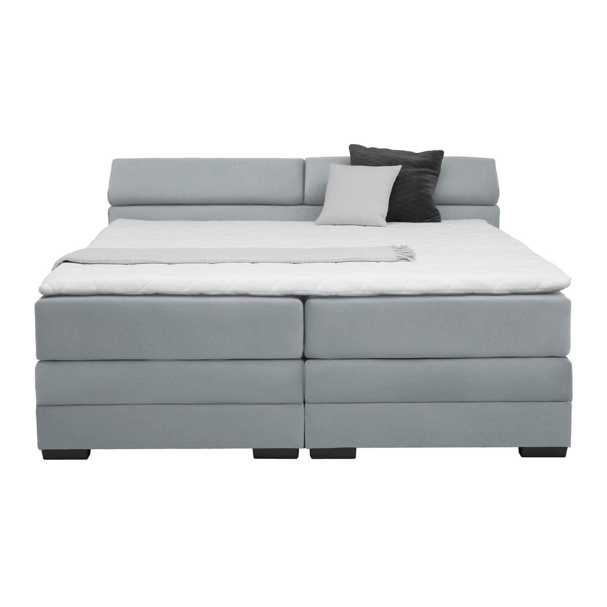 Boxspringbett Sevilla Dunkelgrau ca. 180x200cm - Dunkelgrau/Schwarz, KONVENTIONELL, Holz/Kunststoff (180/200cm) - Premium Living