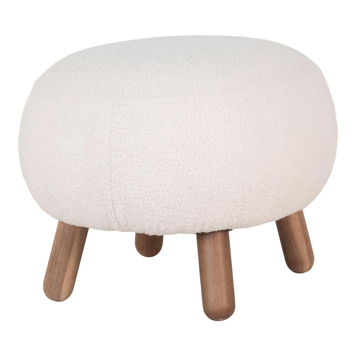 Hocker Savona Weiß/Braun - Weiß/Kieferfarben, Basics, Holz/Textil (60/37/50cm)