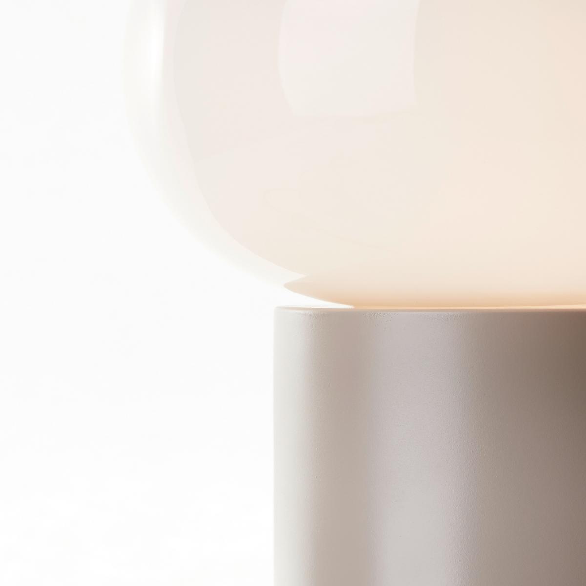 Tischleuchte Daeny Taupe max. 25 Watt - Taupe/Weiß, Design, Glas/Metall (20/27cm) - Brilliant