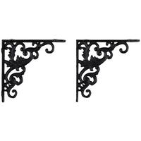 Wandhalter aus Eisen in Schwarz, 2er Set - Schwarz, Romantik / Landhaus, Metall (18,3/3,2/18,3cm) - Mömax