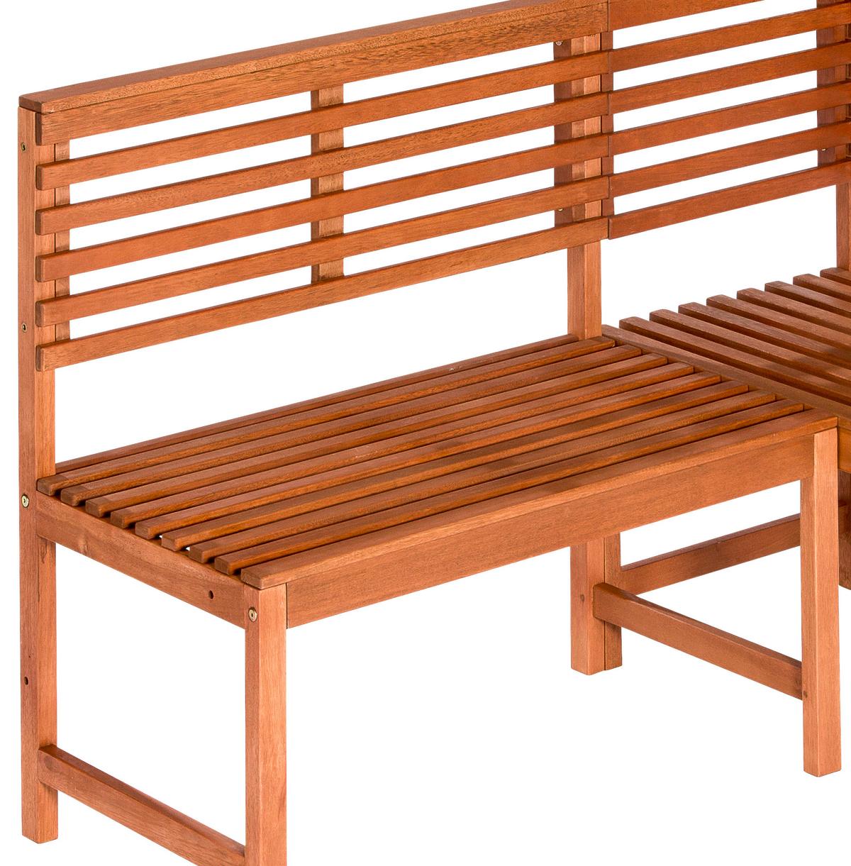 Vrtna Kotna Klop Genf, Masivno - naravne barve, Konvencionalno, les (142/100cm) - Gardenson