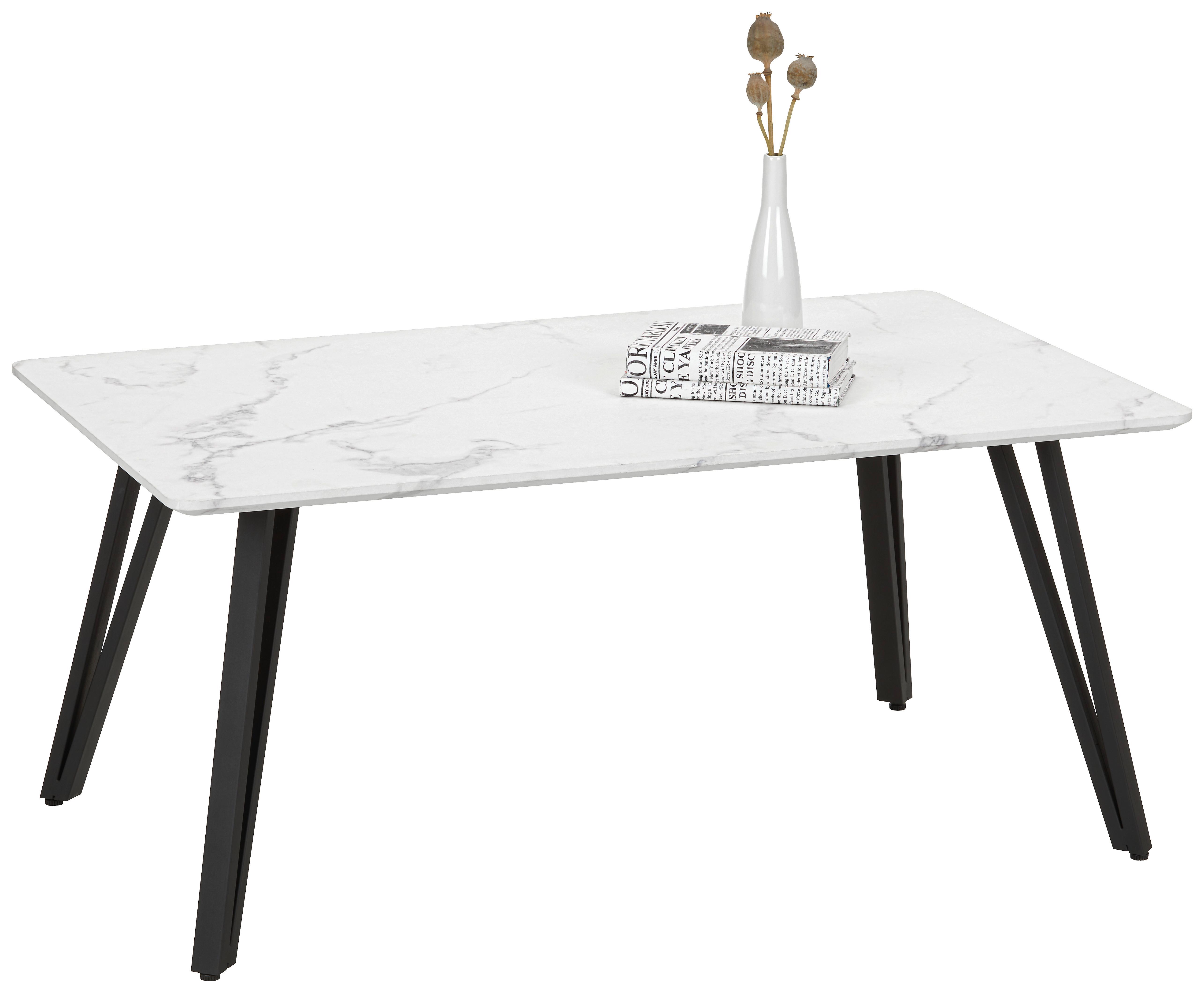 Couchtisch In Weiss - Weiss/Schwarz, Modern, Holzwerkstoff/Metall (100/45/60cm) - Mömax