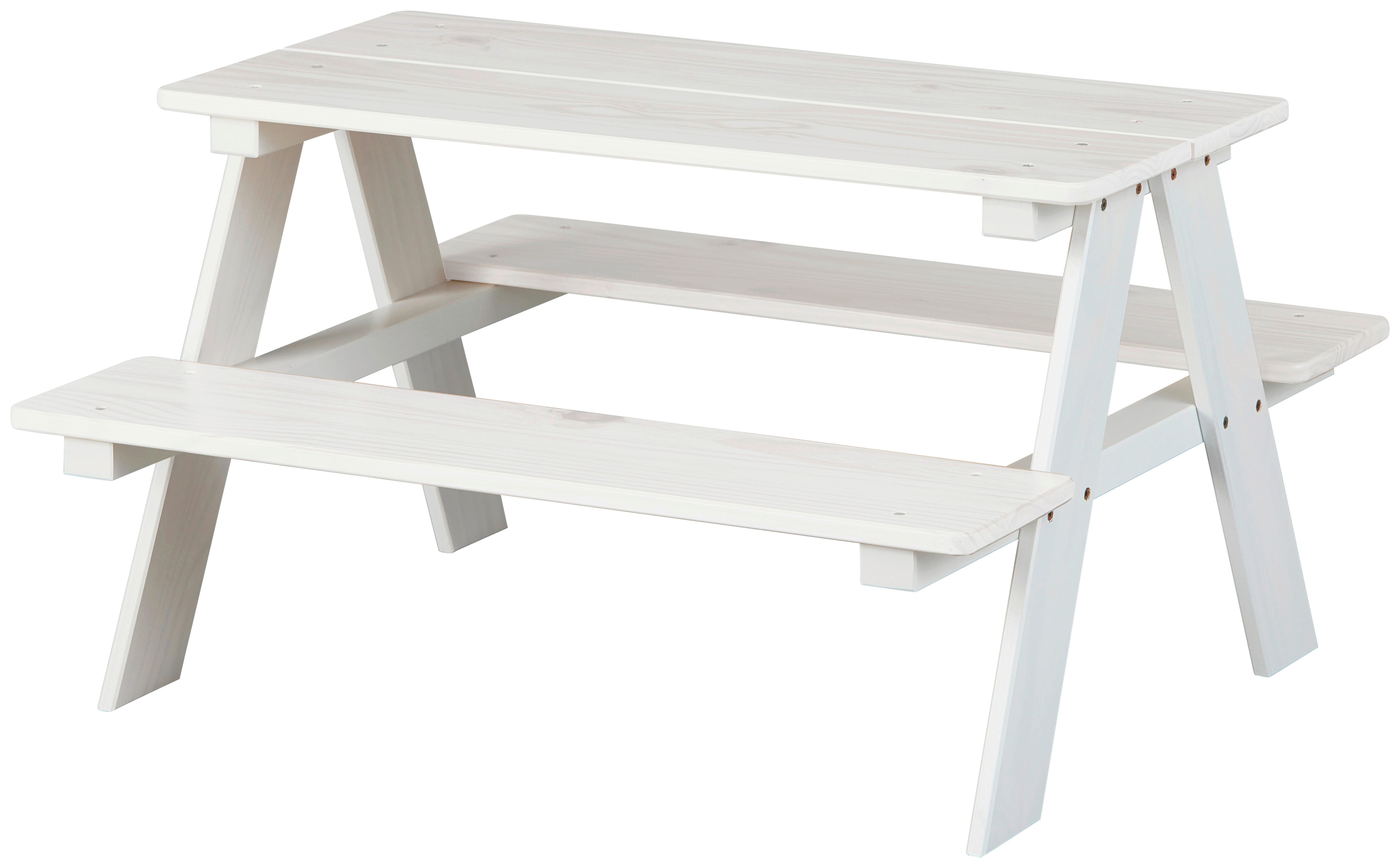 Kindertisch aus Kiefer in Weiß - Weiß, KONVENTIONELL, Holz (90/50/82cm) - Zandiara