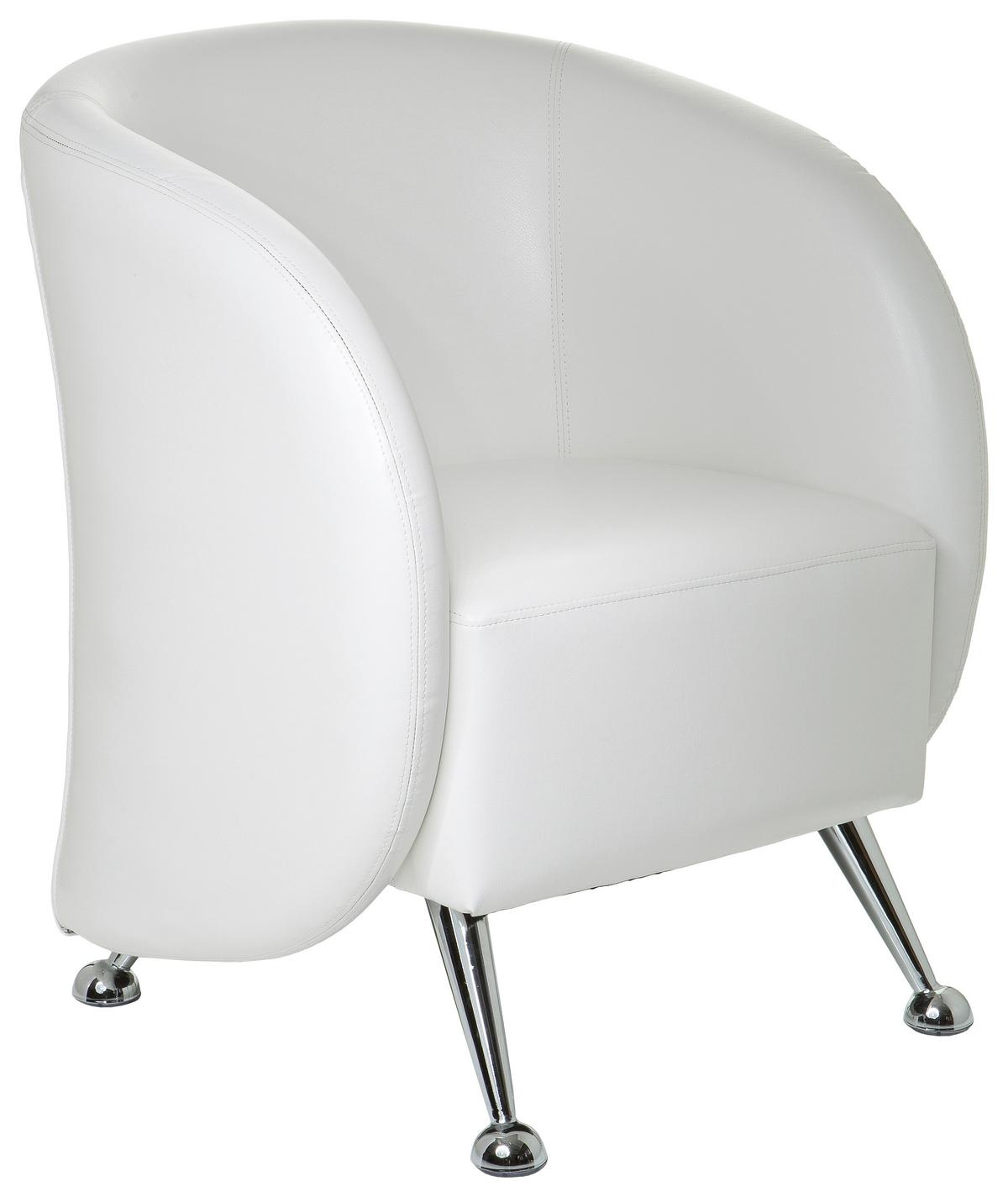 Fotelj St. Lucia, Bela - barve kroma/bela, Moderno, kovina/tekstil (60/85/50cm) - MID.YOU