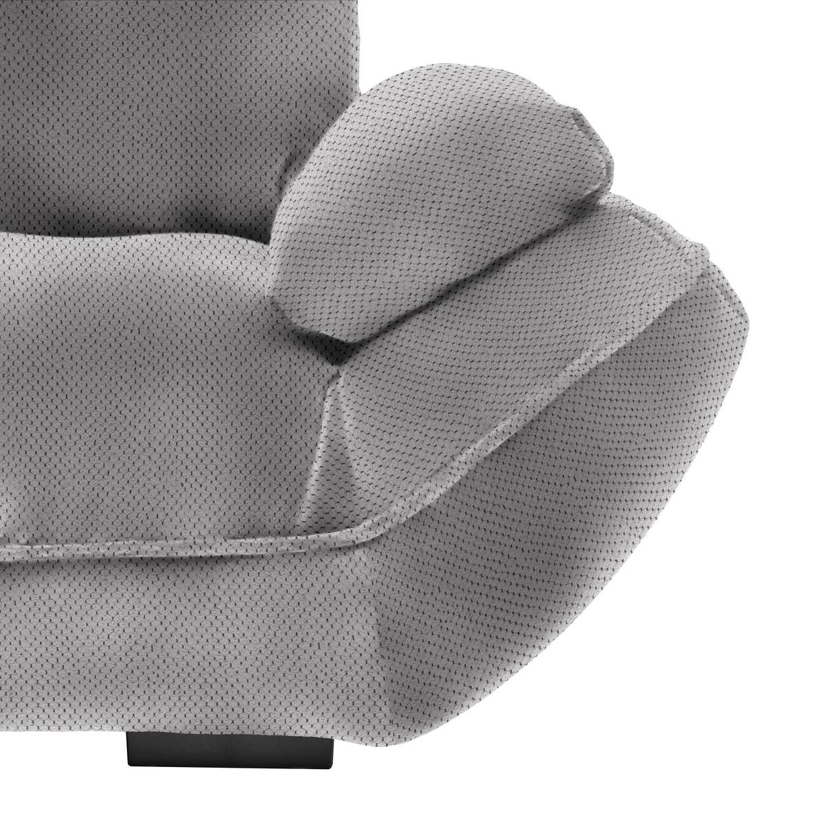 Wohnlandschaft Vivo Hellgrau - Hellgrau/Schwarz, MODERN, Kunststoff/Textil (179/63/317cm) - Premium Living
