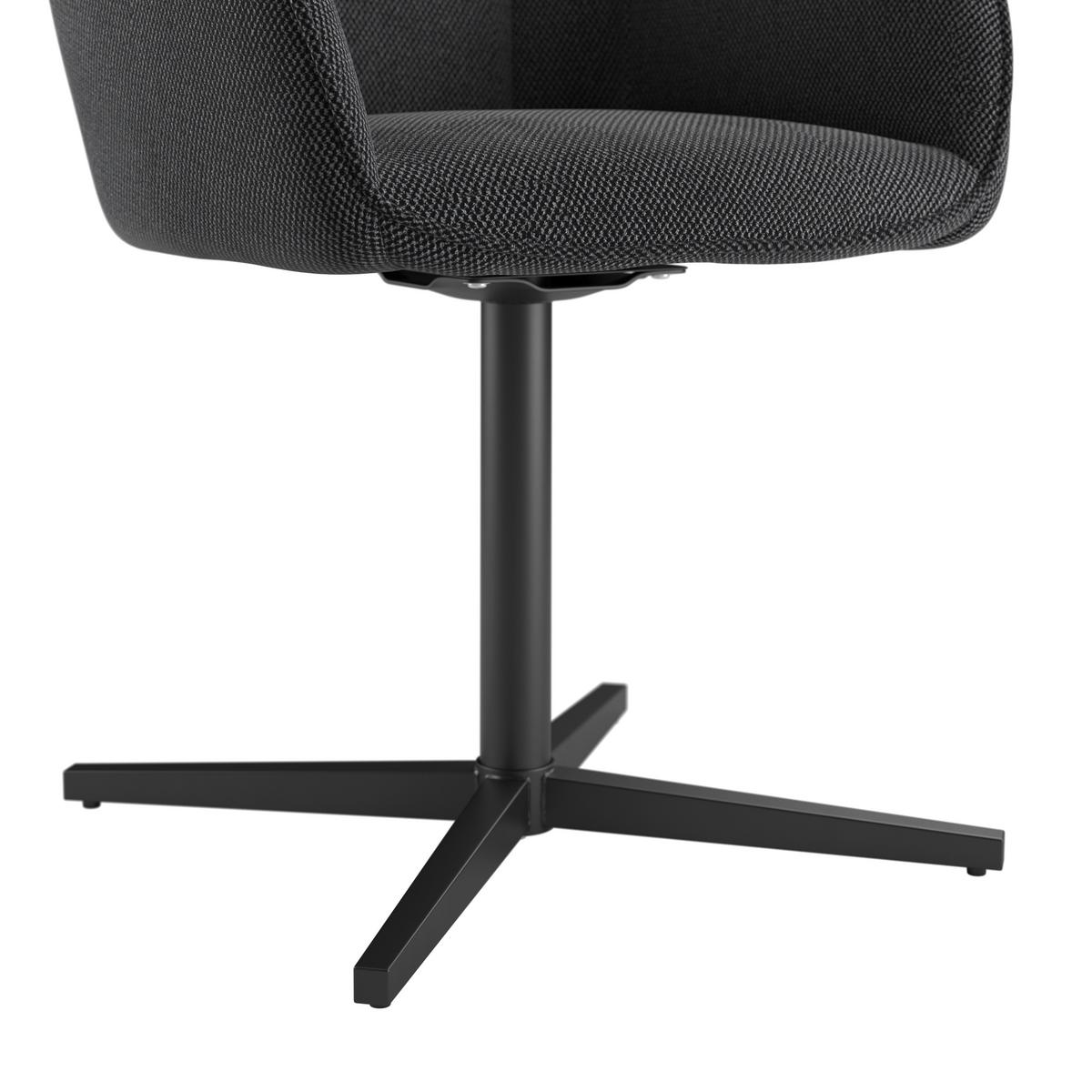 Stol Rosina, Črna, Vrtljiv - črna, Moderno, kovina/tekstil (56/84/60cm)