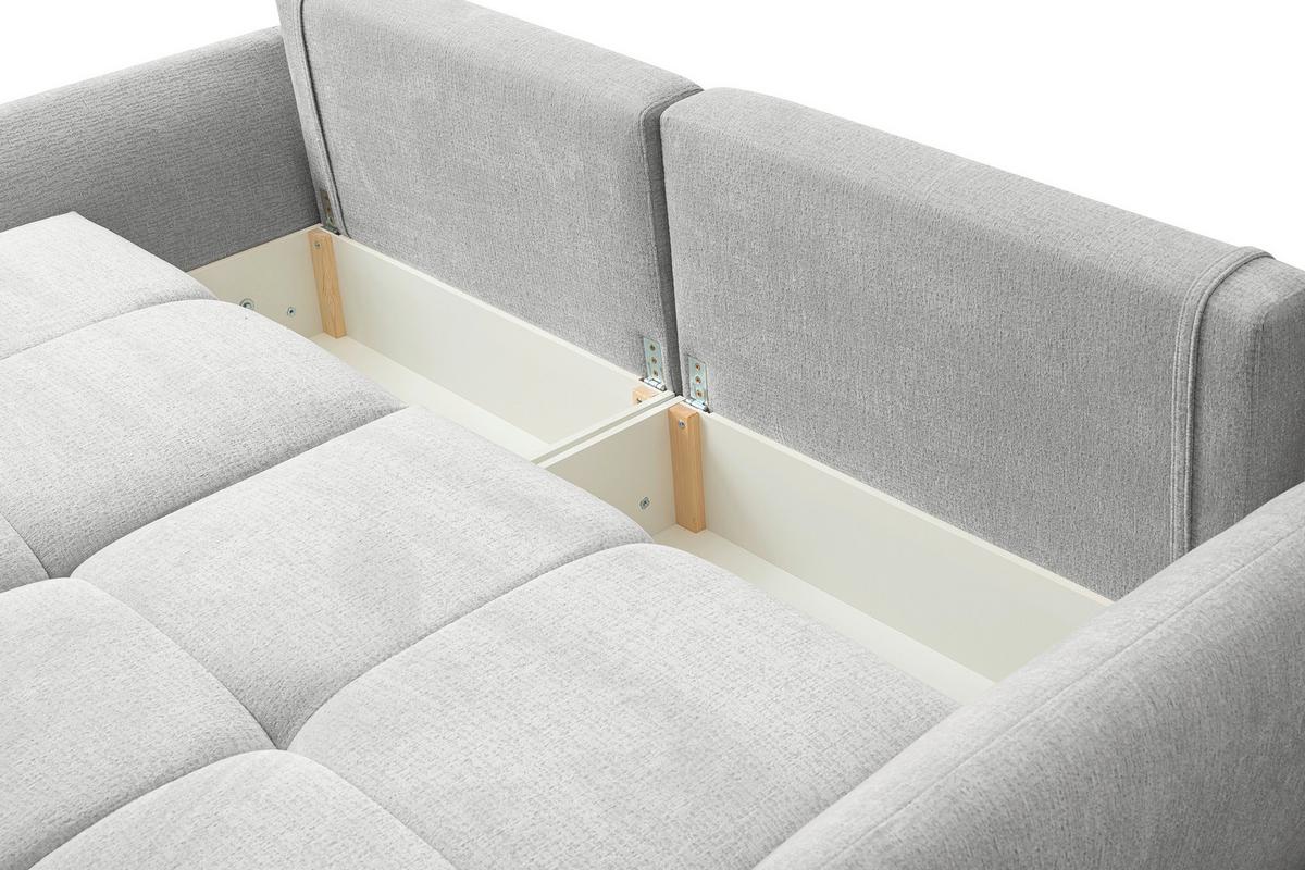 Trosjed Alia - siva/crna, Moderno, tekstil/plastika (254/74-94/119cm) - Premium Living