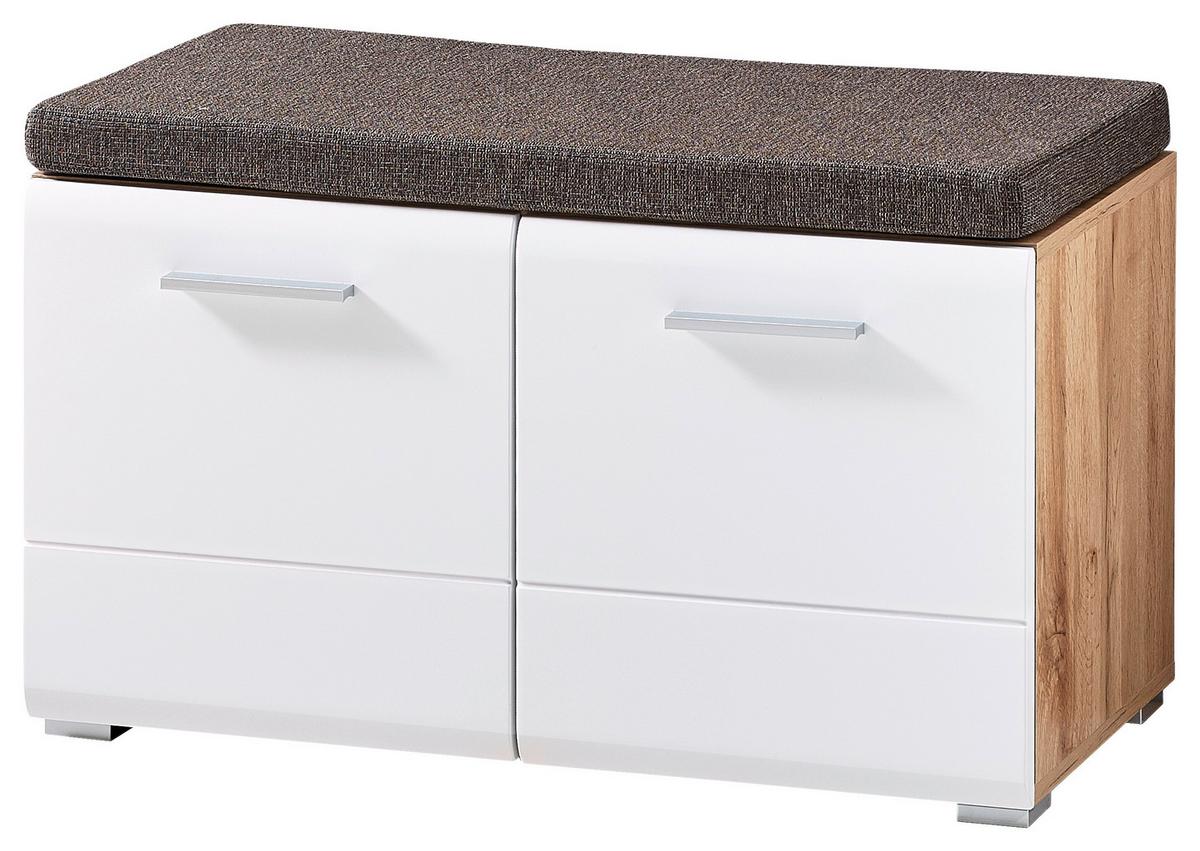 SIEDZISKO DO PRZEDPOKOJU LOOP - kolor dębowy/kolor srebrny, Konventionell, materiał drewnopochodny/tworzywo sztuczne (80/48/37cm) - Voleo