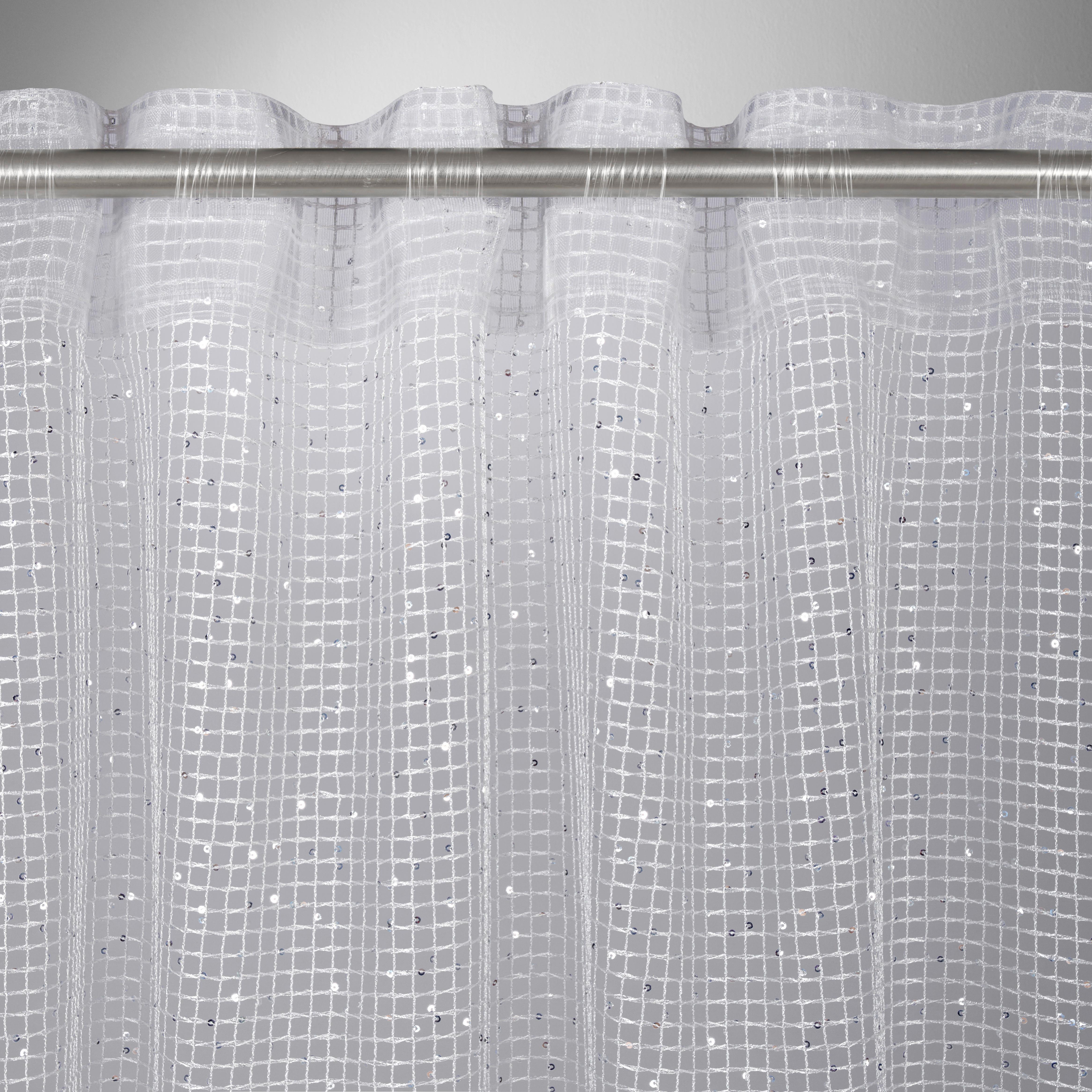 GARDINLÄNGD SPARKLE - silver/grå, textil (140/245cm) - Mömax