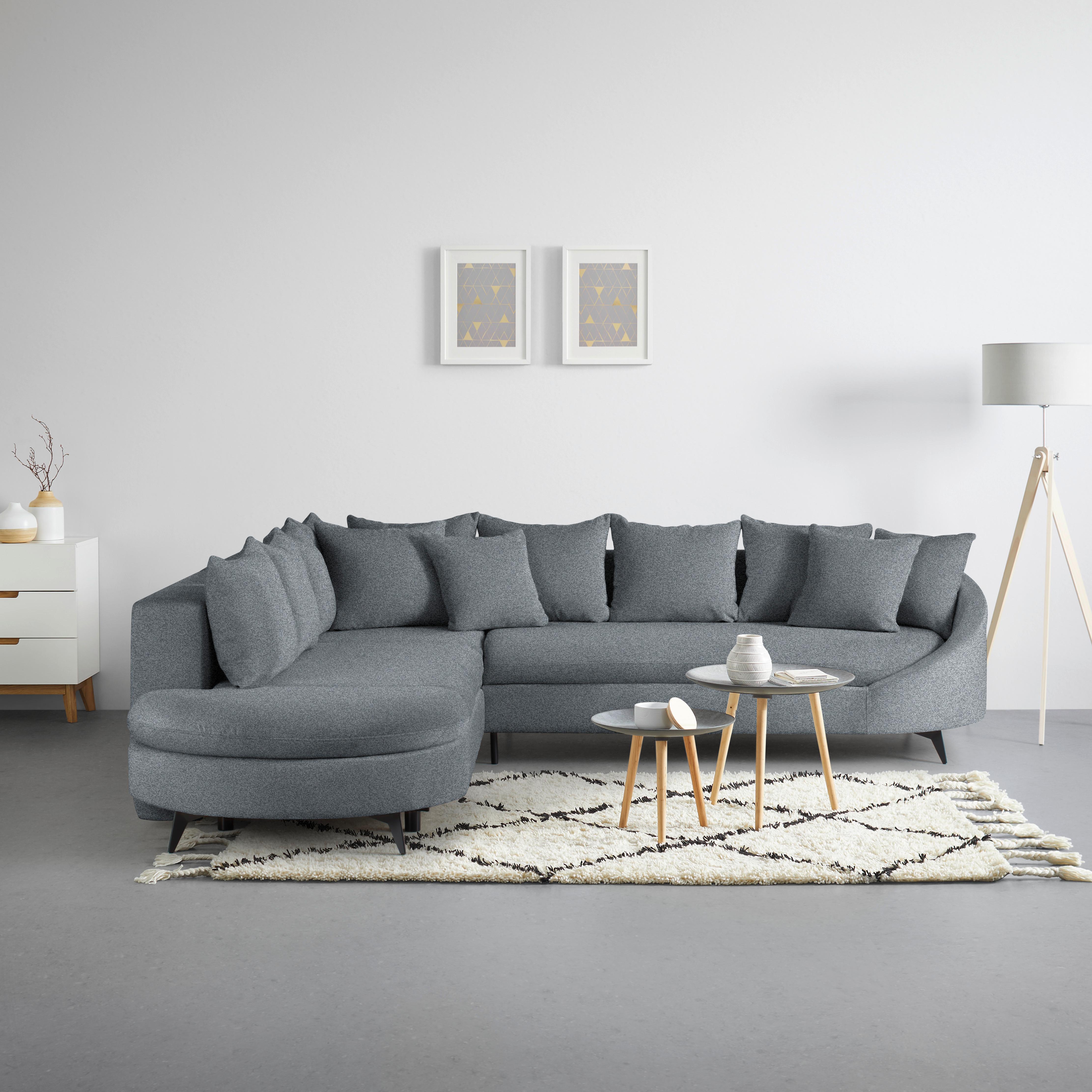 Ecksofa Axel Grau - Schwarz/Grau, MODERN, Textil/Metall (250/87/291cm) - Mömax