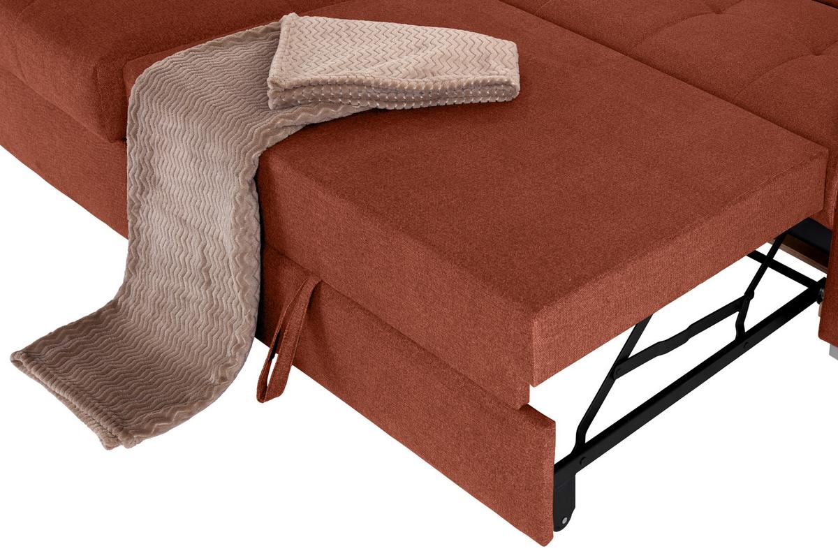Kutna Garnitura Perry - boje hrđe/srebrne boje, Design, tekstil/drvo (183/292cm) - Modern Living
