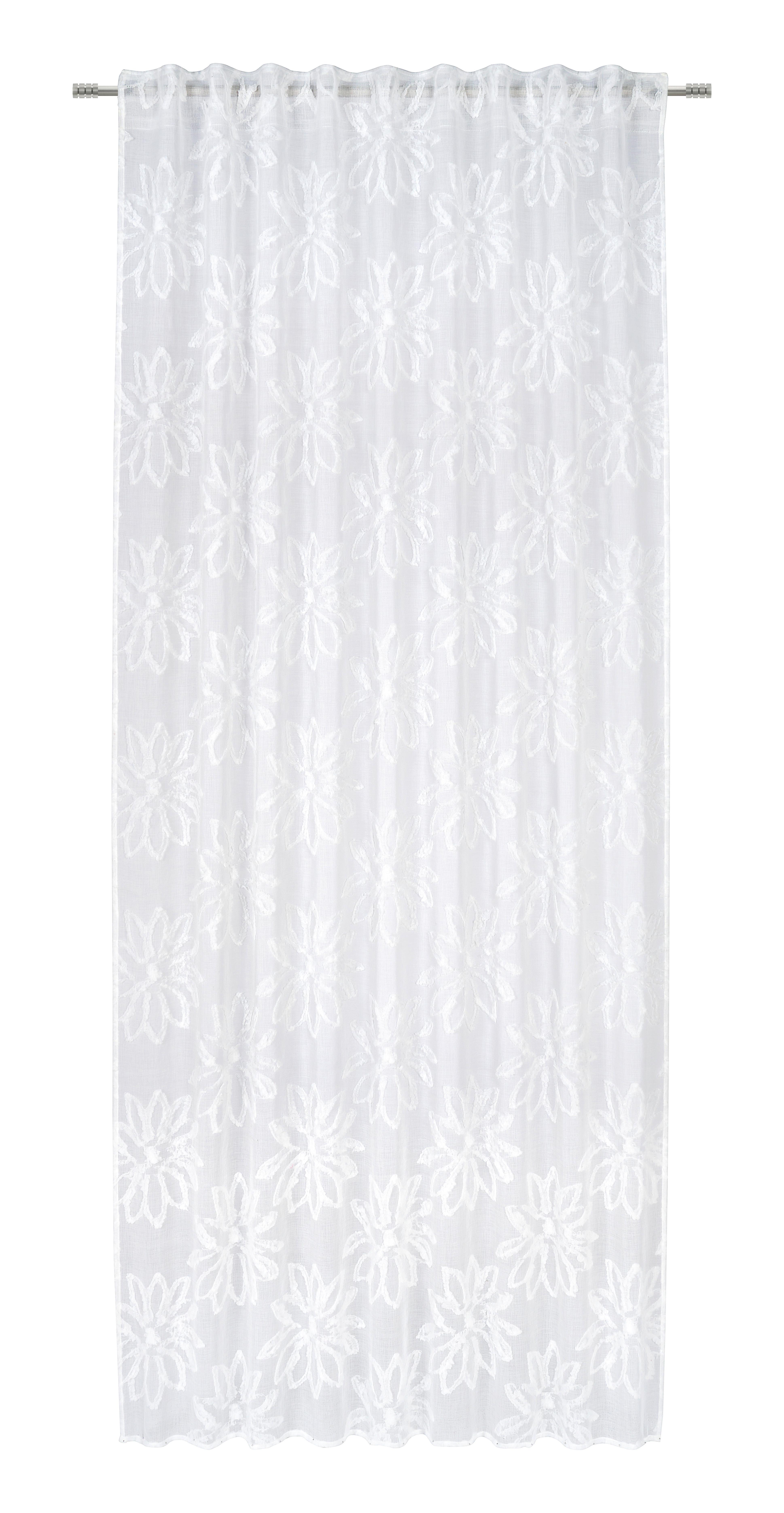 Fertigvorhang Emilia in Weiss ca. 135x245cm - Weiss, Romantik / Landhaus, Textil (135/245cm) - Modern Living