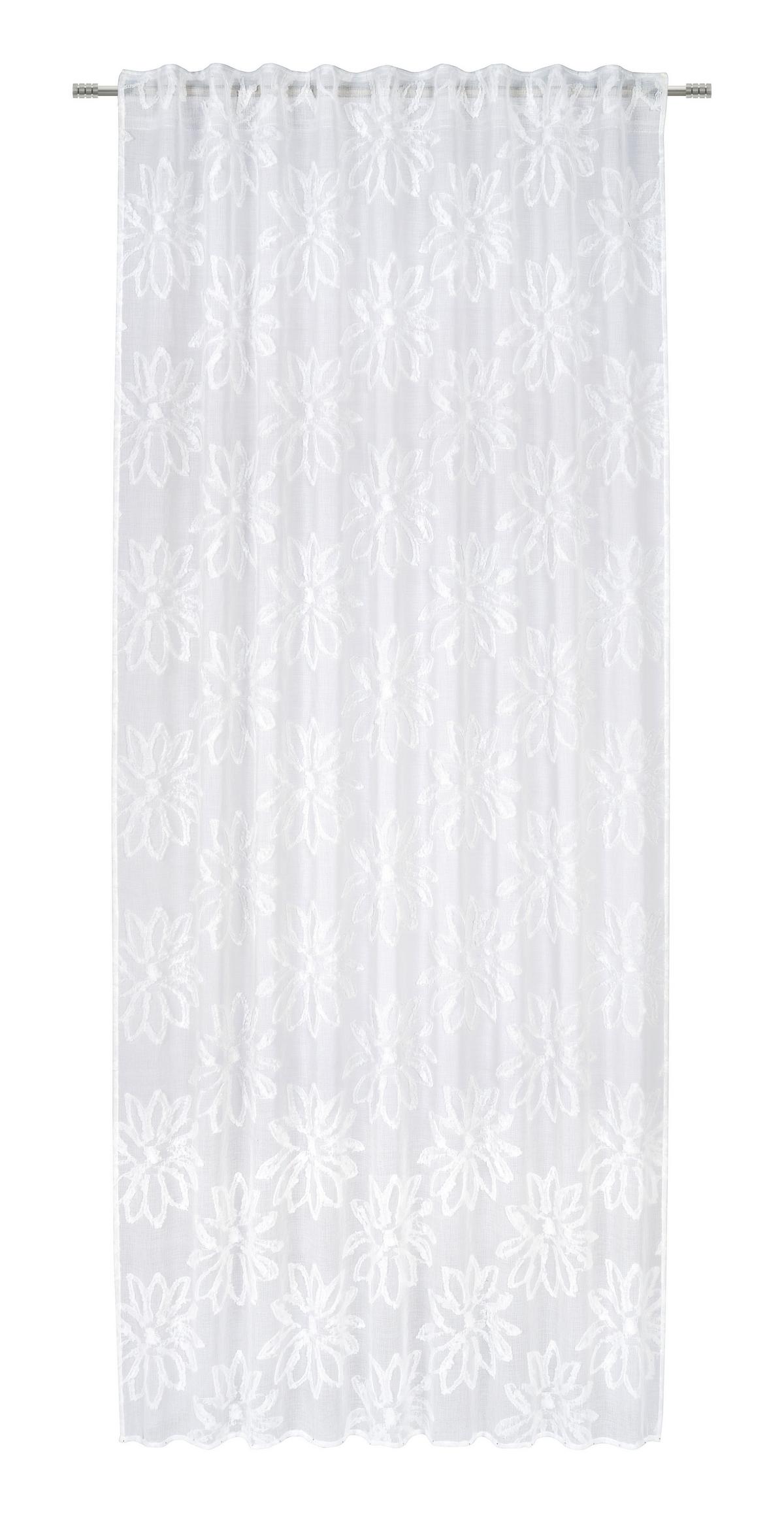 Fertigvorhang Emilia in Weiss ca. 135x245cm - Weiss, Romantik / Landhaus, Textil (135/245cm) - Modern Living